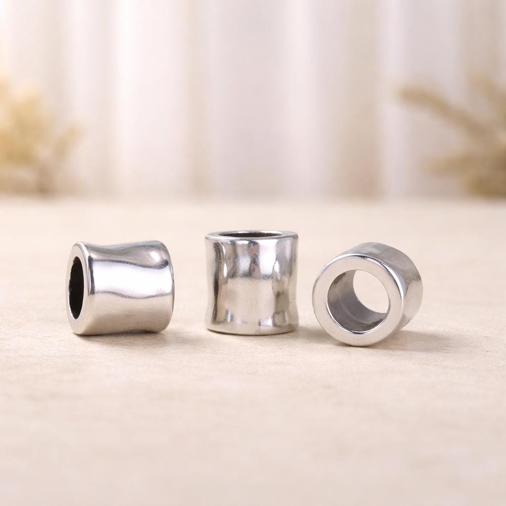 30 Perles Tube En Argent Sterling 925 Pour Collier Ou Bracelet - Lisses, Sans Pierre - Neuf