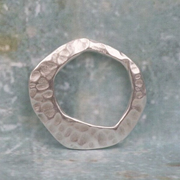 Ciondolo ad anello organico, 28mm, connettore circolare, cerchio d'argento, anello dell'eternità, rotondo, connettore circolare, ciondoli circolari, pendente ad anello, QTY 1