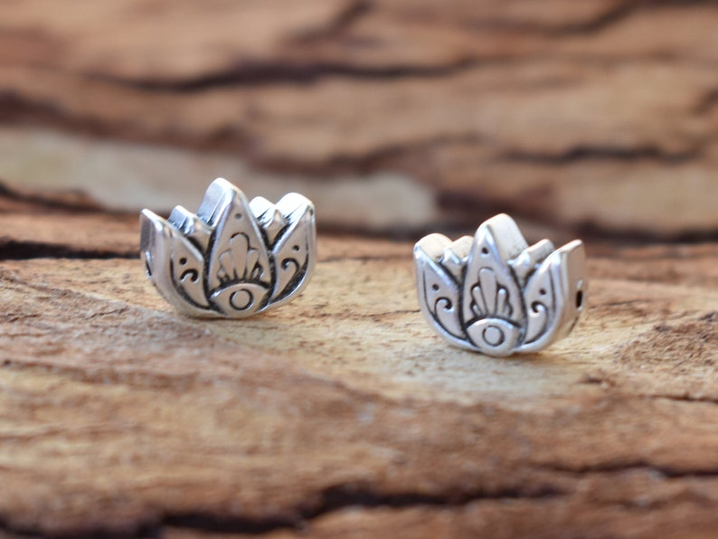 4 breloques charms perles BOUDDHA métal argenté DIY création bijoux B87
