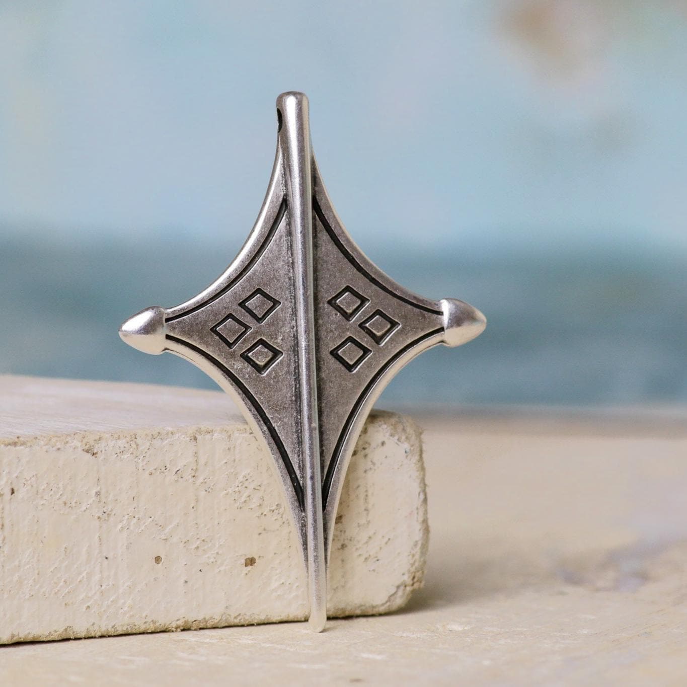 Croix D'Agadez En Argent 925 - Grande Croix Du Sud Touareg Avec Cordon Cuir