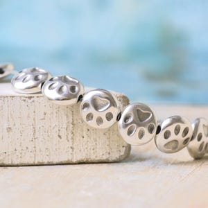 Animal Foot Print Bead,Paw Print Slider-Zamak Bracelet Fiding