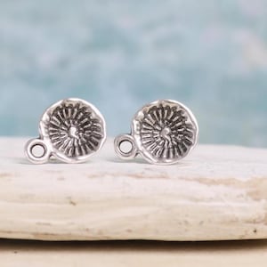 Round Earring Post With Loop-Earring findings-Qty 1 PAIR