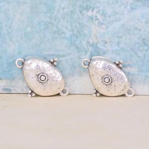 Sterling Silver Plated Magnetic Clasp - Ancient Style, 22mm image 2