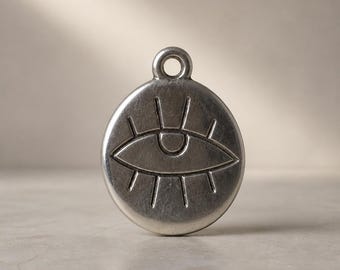 4 Eye Pendants-15mm-Antique silver Qty 4
