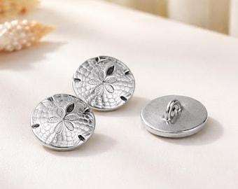 Fine Silver Plated Pewter Sand Dollar Button, Tierra Cast (21mm)