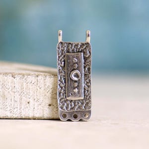 2 Rustic Rectangle Pendant, Rectangular Connector-Loop Pendant-Round Link-Loop pendant-Jewelry Components-