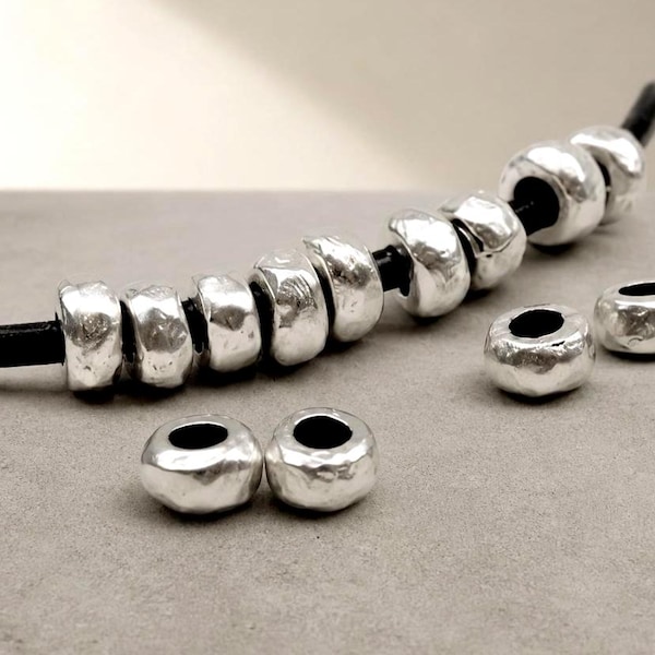 Antique Silver Zamak Irregular Beads, 8mm (10pcs)