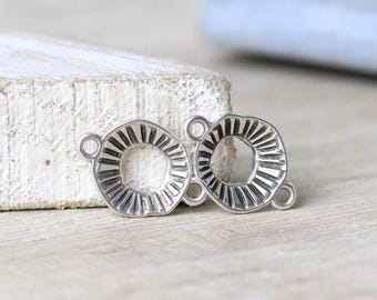 Ethnic connectors-Antique silver-Jewelry making supplies-Qty 2