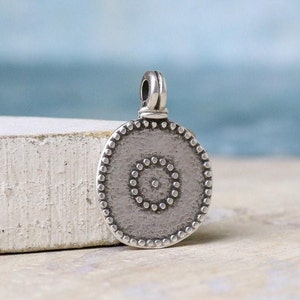 25mm Ethnic Bohemian pendant-Silver antique  pendant- QTY 1