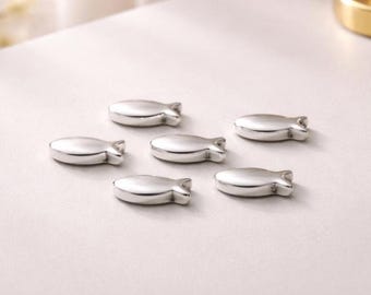 Sterling Silver Plated Fish Slider Beads, 1.5mm Cord (Qty 4)