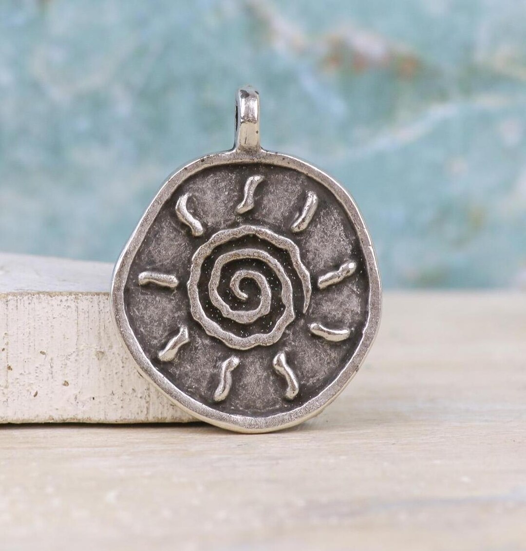 Greek Sun Pin Mykonos Greek Sun Pendant-40mm-greek Castings-qty 1 - Etsy