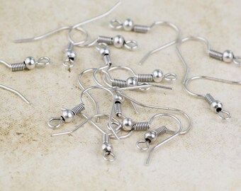 20PCS--Hypoallergenic sterling silver PLATED Ear Wires-High Quality Ear Wires-Made in Europe