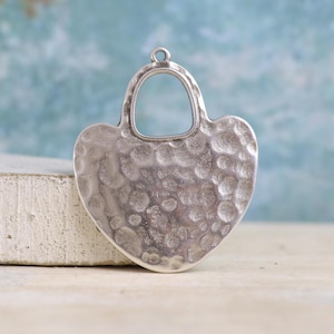 Hammered pendant -40mm-Jewelry making  supplies-QTY 1