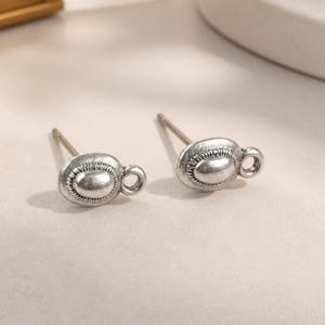Round Earring Post With Loop-Earring findings-Qty 1 PAIR