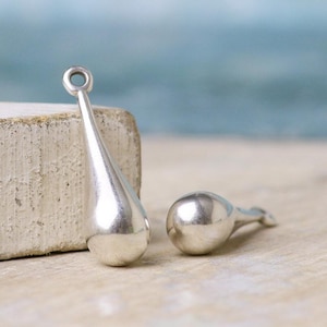 Pendentif goutte - 26 mm - Plaqué argent sterling - Quantité 1