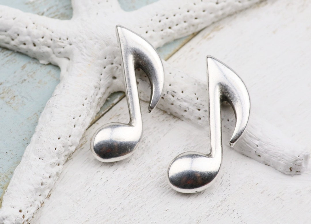 Musical Note Pendanthole Size 2mmantique Silverqty 1 Etsy