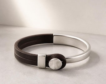 Pulsera de media caña de zamak – 10 mm bañada en plata de ley, pulsera de metal