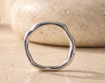 Conector de anillo chapado en plata de ley martillada