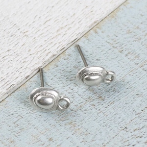 Round Earring Post With Loop-Earring findings-Qty 1 PAIR