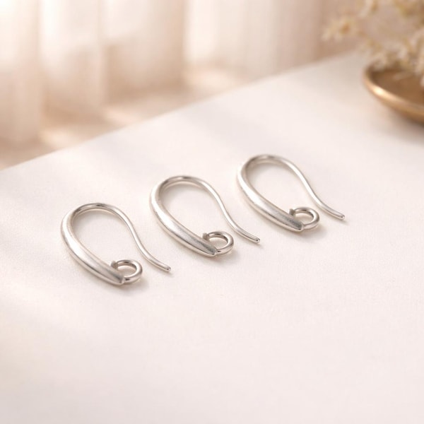 3 pairs Hypoallergenic sterling silver PLATED Ear Wires-3 PAIRS-High Quality Ear Wires-Made in Europe