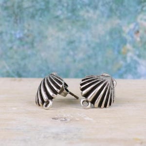 Shell stud Earrings, Earrings Findings -Qty 1 set
