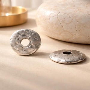 Sterling Silber vergoldet Cornflake Perle - 15 mm gewellt Scheiben Spacer