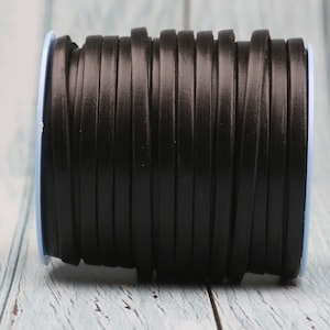 Flat Leather 5mm - Genuine leather cord -Premium Quality -Genuine Spanish Leather-Qty 1 meter