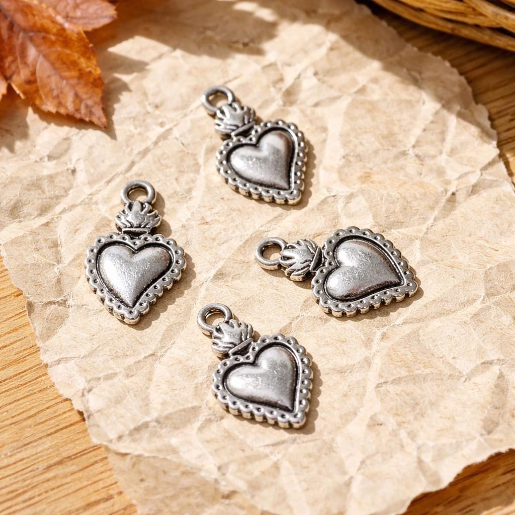 Pendentif argent coeur 925/1000e 34mm x 31mm 11.50grs - D'Or et d'Argent