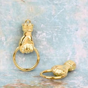 Hand Charm, Hand Holding Ring Connector, Hand Charm Holder, 33mm ,QTY 1