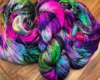 Potions and Spells-hand dyed-superwash merino/nylon-Halloween-multi colored-knitting-crochet-indie dyed-wool-fiber-sock-yarn-set-gift.