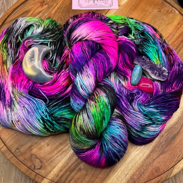 Potions and Spells-hand dyed-superwash merino/nylon-Halloween-multi colored-knitting-crochet-indie dyed-wool-fiber-sock-yarn-set-gift.