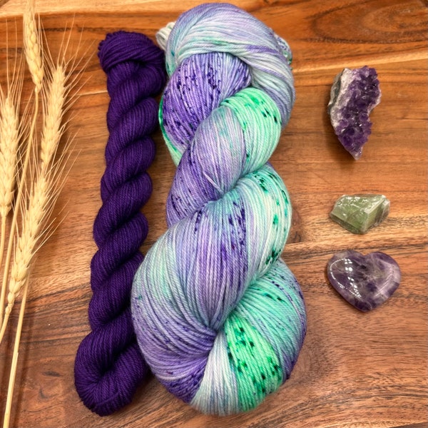 Dream Weaver|indie|hand dyed yarn| extra fine superwash merino|nylon|lilac|aqua|mint|speckled|vareigated|wool|spring|summer|gift