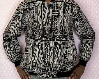 Unisex bomber jacket in African Wax fabric, size XXL