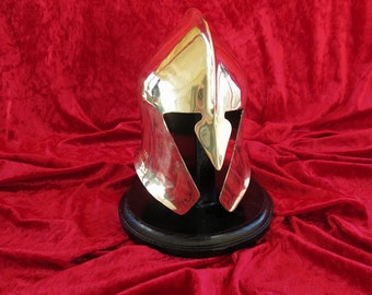 Vegas Golden Knights Helmet, polished brass, mini, same designer as the Full sized one, worn on the ice.