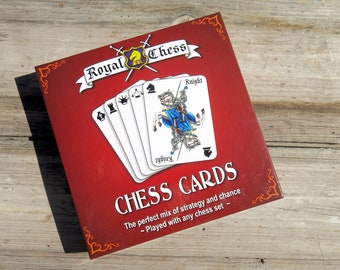Royal Chess Card Game:  It's like playing a game of poker and chess at the same time.  2 Decks of Chess Cards, Played with any Chess set.