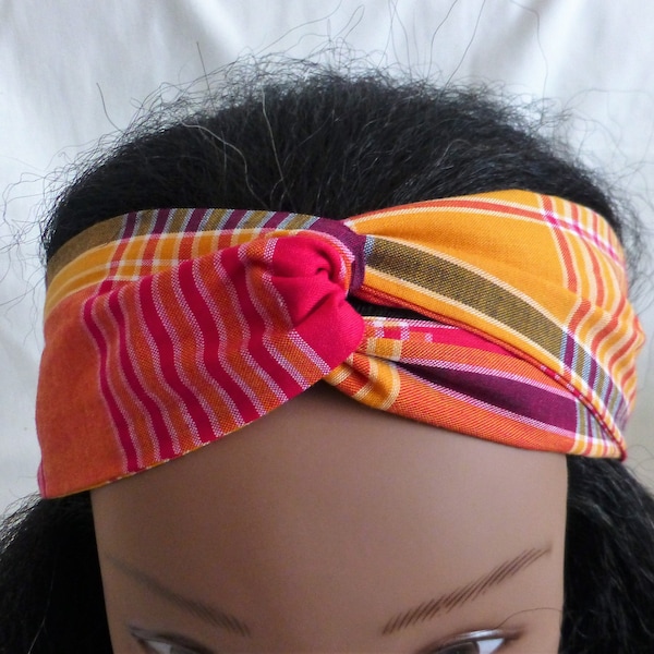 Bandeau / Headband / Turban "La Trinité" en tissu Madras