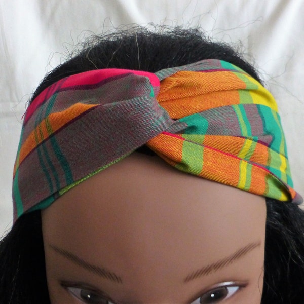 Bandeau / Headband / Turban "Cayenne" en tissu Madras