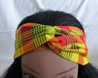 Bandeau / Headband / Turban  "Fort de France" en tissu Madras