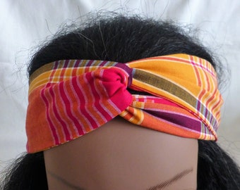 Bandeau / Headband / Turban "La Trinité" en tissu Madras