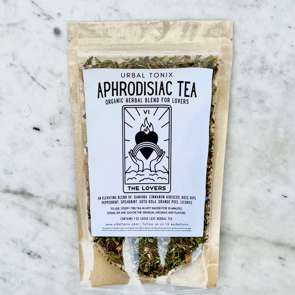 Aphrodisiac Tea | Organic Herbal Blend for Lovers | Perfect Gift for Girlfriend, Boyfriend, Husband, Wife, Partner