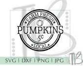 Farm Fresh Pumpkins SVG, Rustic Pumpkin Sign Svg, Vintage Pumpkin Svg, Wood Sign svg, Cut file, Svg, Dxf, Png, Silhouette, Cricut