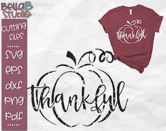 Distressed SVG, Grunge SVG, Grunge Pumpkin SVG, Thankful Svg, Pumpkin Svg, T Shirt, Svg Files, Cut file, Silhouette, Cricut, Png,Dxf