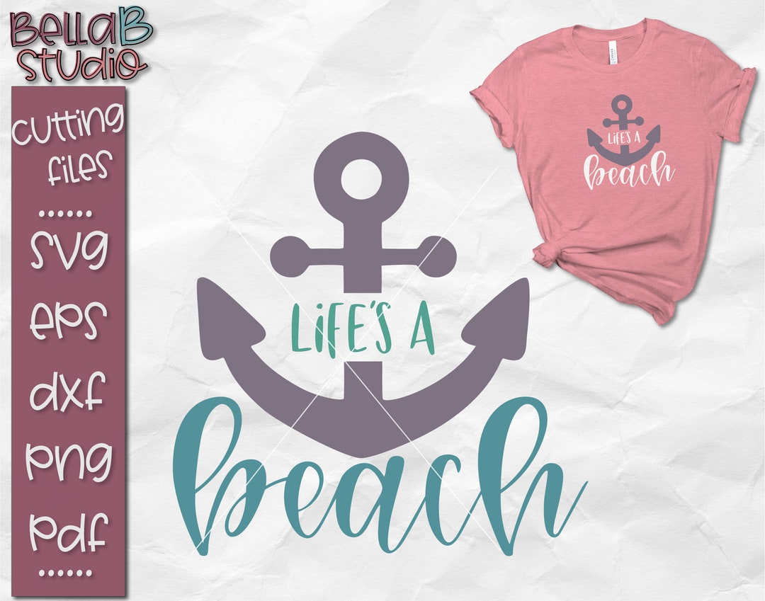 Het leven is een strand Svg, Strand Svg, Zomer Svg, Anker Svg, Strand ...