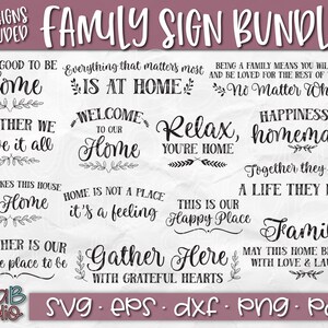 Svg Files, Family SVG Bundle, Family Quotes, Family Sign SVG, Wood Sign SVG, Svg Bundle, Home Svg Bundle, Cut files for Silhouette, Cricut