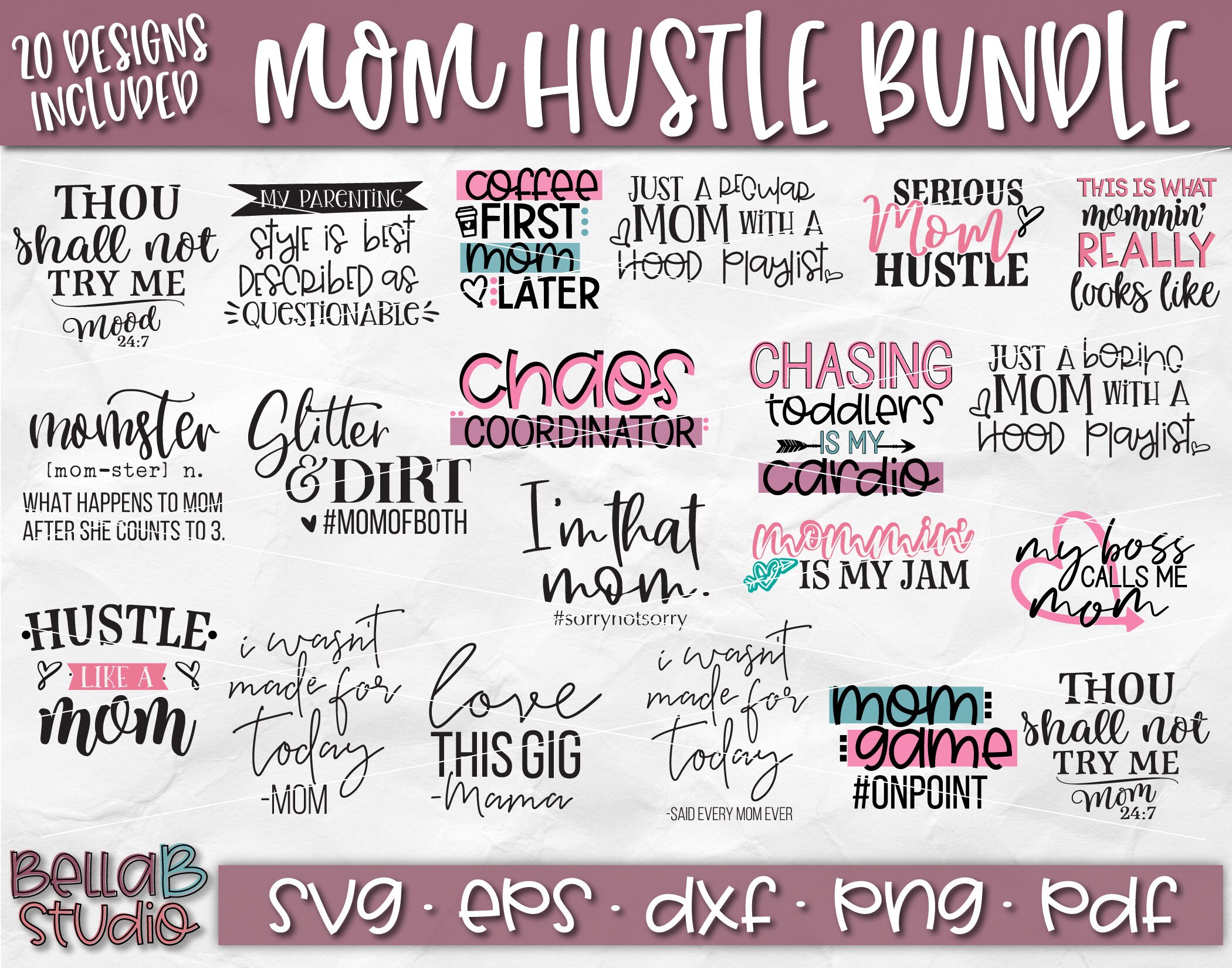 Download Funny Mom Bundle Svg File