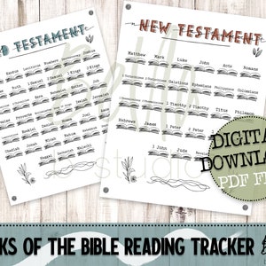Minimalist Boho Bible Reading Tracker, Scripture Reading Tracker, Bible Study, Bible Reading, Instant Download, DIY, Print It Yourself