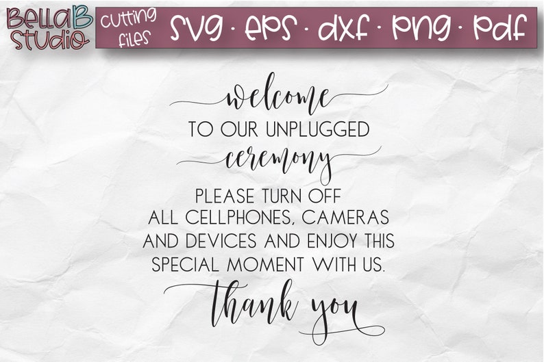 Download Welcome To Our Unplugged Ceremony SVG Wedding Svg Wedding ...