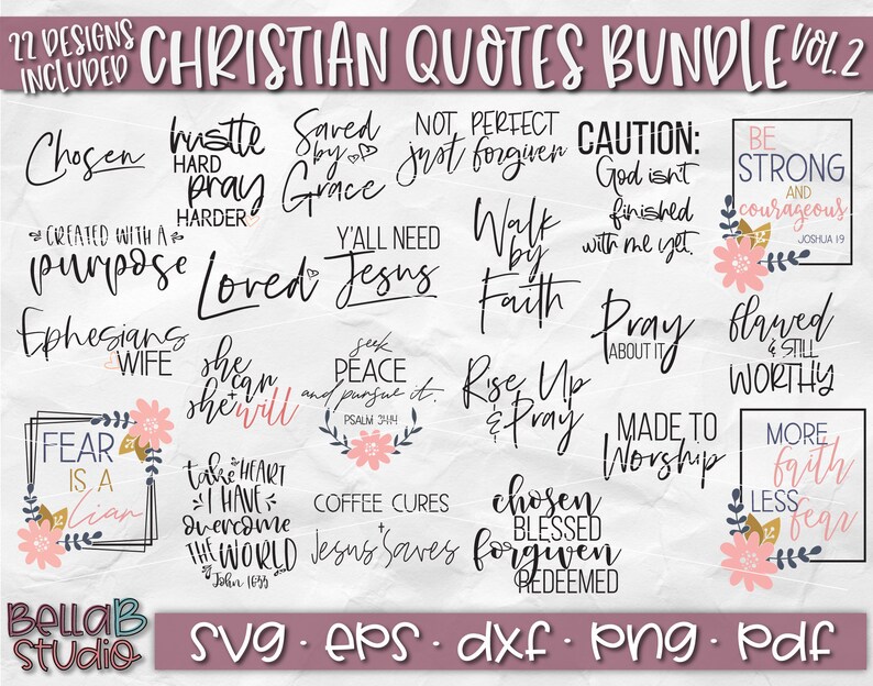 Download Christian Quotes SVG Bundle Christian SVG Chosen Hustle | Etsy