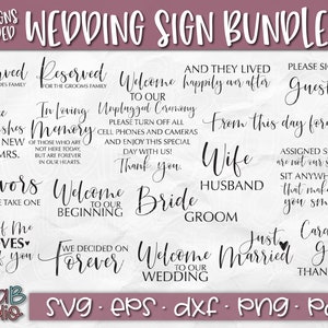 Wedding SVG Bundle, Wedding Sign Svg, Wedding Sign Svg Bundle, Mr and Mrs Svg, Bride and Groom Svg, Welcome To Our Wedding Svg, Favors SVG