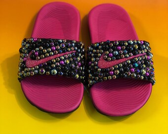 Customized Nike Kawa slides size 12